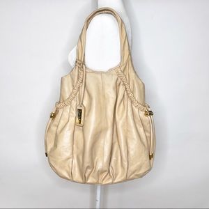 Badgley Mischka Leather Hobo Bag Tan